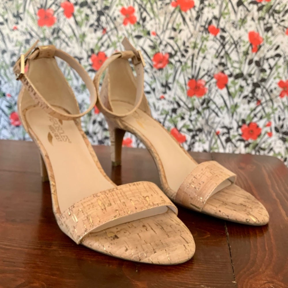 Cork high-heeled strappy Aerosoles sandals